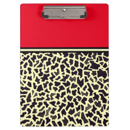 Carpeta De Pinza Crema Roja Leopardo