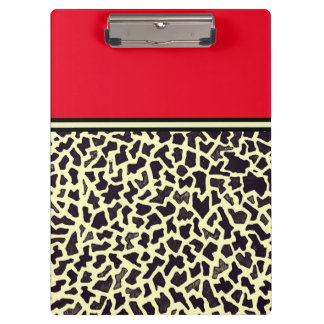 Carpeta De Pinza Crema Roja Leopardo