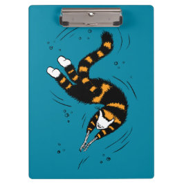 Carpeta De Pinza Criatura de Gato Divertida Esqueleto Manos Nadando