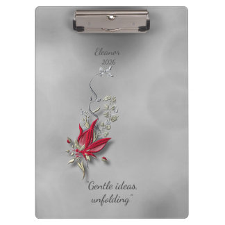 Carpeta De Pinza Crimson Butterfly Bloom clipboard