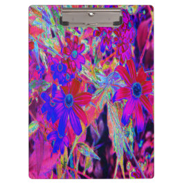 Carpeta De Pinza Crimson psicodélico retro y flores silvestres mage