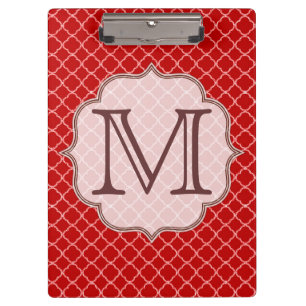 Carpeta De Pinza Crimson Red Quarterfoil Latti Monograma Board