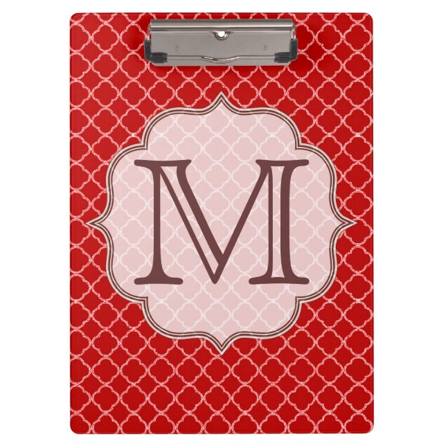 Carpeta De Pinza Crimson Red Quarterfoil Latti Monograma Board (Anverso)