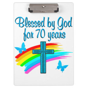 CARPETA DE PINZA CRISTIANO 70º CUMPLEAÑOS CRUZ Y RAINBOWS