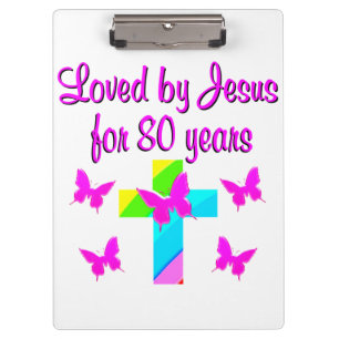 CARPETA DE PINZA CRISTIANO 80º CUMPLEAÑOS DISEÑO CRUZ