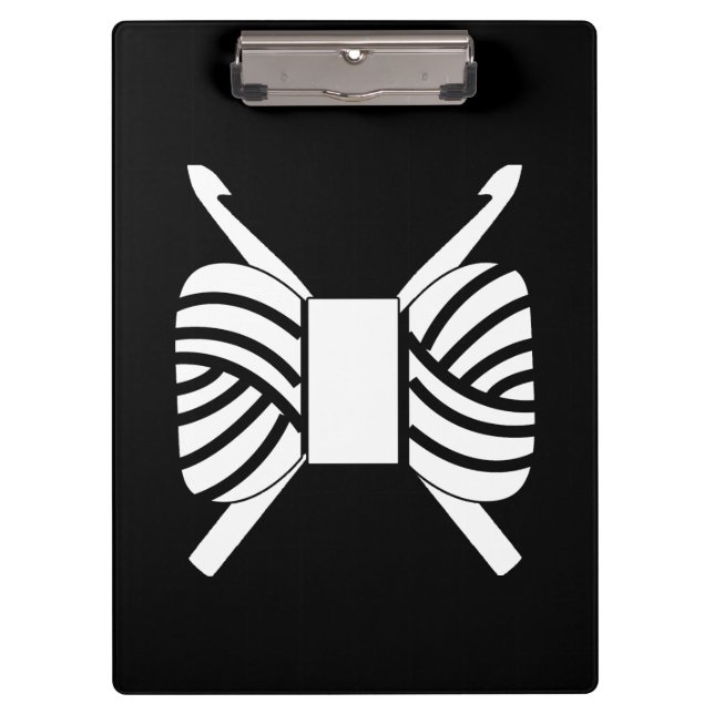 Carpeta De Pinza Crochet Hooks & Yarn Crafts {Oscuro} (Anverso)