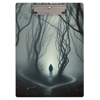 Carpeta De Pinza Crossroads in the Fog - Gloomy Forest Art Print