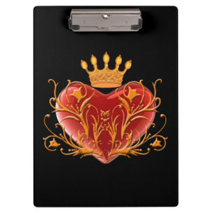 Carpeta De Pinza Crown Filigree Heart Clipboard