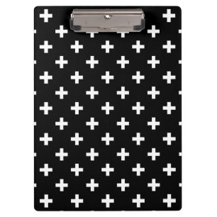 Carpeta De Pinza Cruces blancas de lunares sobre negro