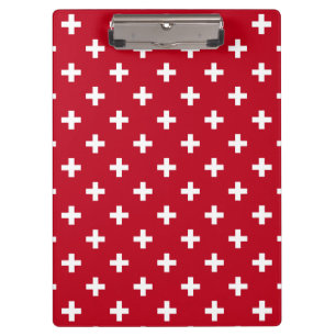 Carpeta De Pinza Cruces de polka blanca sobre rojo