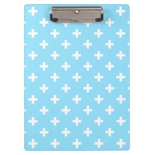 Carpeta De Pinza Cruces de polka blanco sobre azul bebé