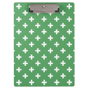 Carpeta De Pinza Cruces de polka blanco sobre verde