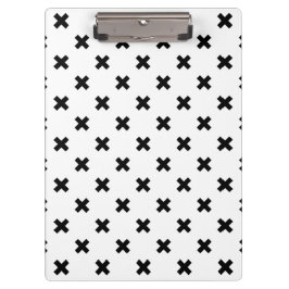 Carpeta De Pinza Cruces de polka negra sobre blanco