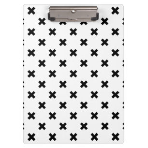 Carpeta De Pinza Cruces de polka negra sobre blanco