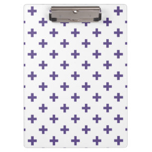 Carpeta De Pinza Cruces de polka ultravioleta sobre blanco