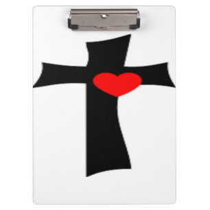 CARPETA DE PINZA CRUZ CON CORAZÓN ROJO
