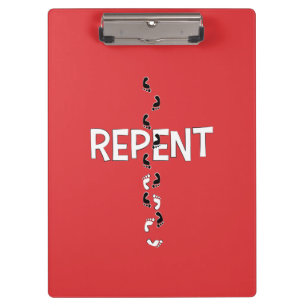 Carpeta De Pinza Cruz de huellas de arrepentimiento