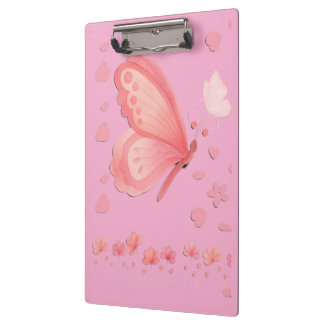 Carpeta De Pinza Cuaderno de Fotos Mariposa Rosa y Corazones Lindos