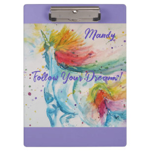 Carpeta De Pinza Cuaderno de pintura de acuarela de unicornio para 