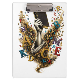 Carpeta De Pinza Cuaderno en espiral de lectura artística y alfabet
