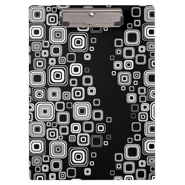 Carpeta De Pinza Cuadrados blancos y negros retros (Anverso)