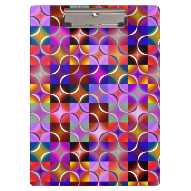 Carpeta De Pinza Cuadrados Multicolores Geométricos (Anverso)
