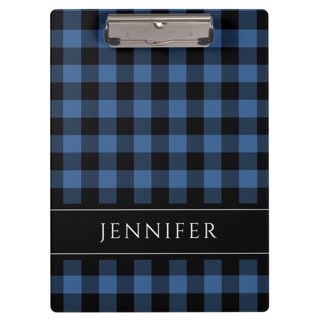 Carpeta De Pinza Cuadro Azul Moderno (Anverso)