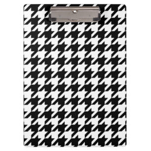 Carpeta De Pinza Cuadro de Piedra Houndstooth Negro Blanco