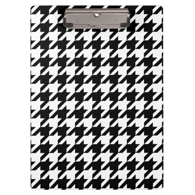 Carpeta De Pinza Cuadro de Piedra Houndstooth Negro Blanco (Anverso)