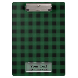 Carpeta De Pinza Cuadro de Vichy Verde Personalizado Rústico Campes