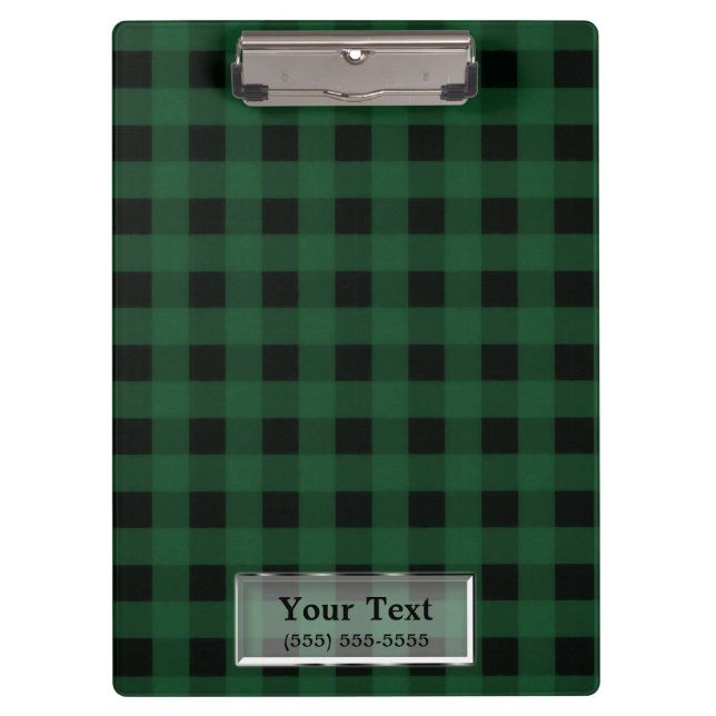 Carpeta De Pinza Cuadro de Vichy Verde Personalizado Rústico Campes (Anverso)