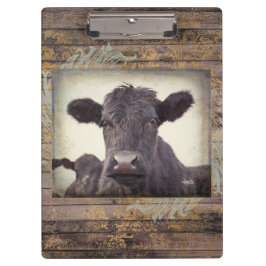 CARPETA DE PINZA CUADRO NEGRO DE ONYX - VACA NEGRA DE ÁNGULO