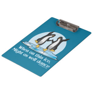 Carpeta De Pinza Cuando en diseño divertido de los pingüinos fino
