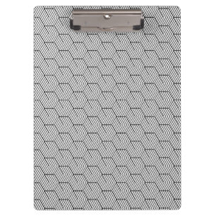 Carpeta De Pinza Cubo de línea de patrón negro Geometría simple