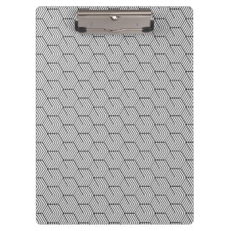 Carpeta De Pinza Cubo de línea de patrón negro Geometría simple