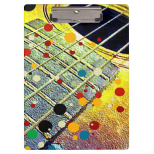 Carpeta De Pinza Cuerdas de guitarra acuarela musical