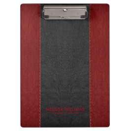 Carpeta De Pinza Cuero de imitación negro y rojo