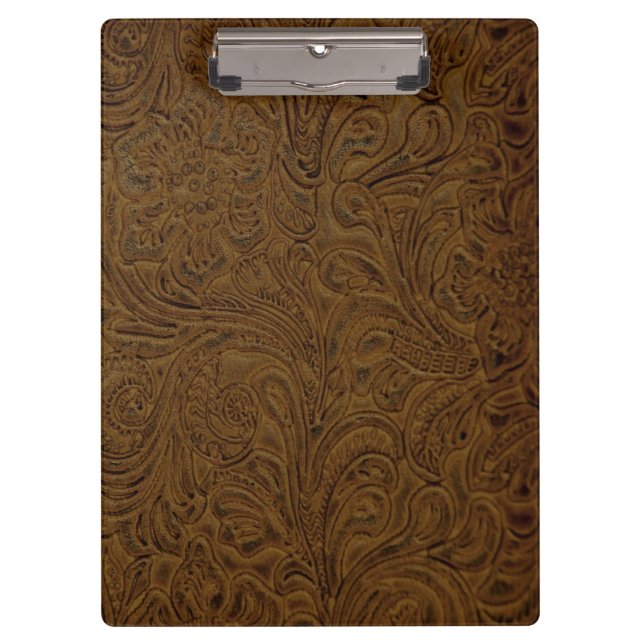 Carpeta De Pinza Cuero equipado vaquero de Brown (falso) (Anverso)