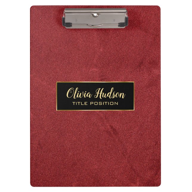 Carpeta De Pinza Cuero rojo simple (Anverso)