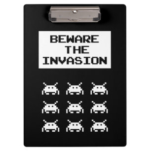 Carpeta De Pinza Cuidado con la invasión, diseño geek