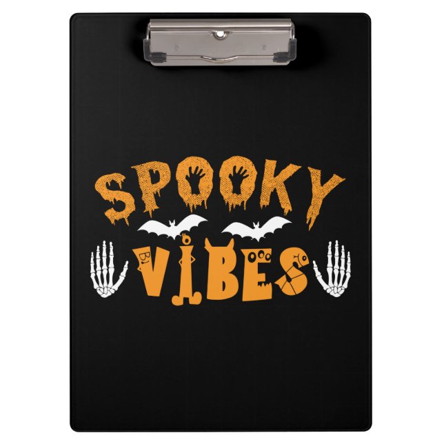 Carpeta De Pinza Cumpleaños de Halloween Spooky Vibes (Anverso)