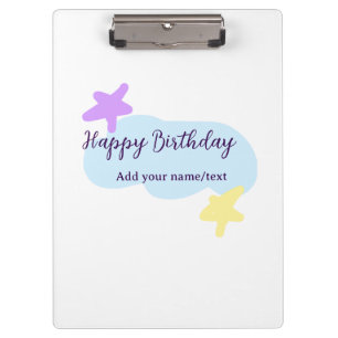 Carpeta De Pinza Cumpleaños feliz nam nubes azul pastel estrellas p