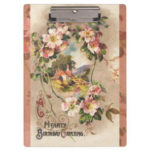 Carpeta De Pinza Cumpleaños Floral Campestre Victoriano de la Décad