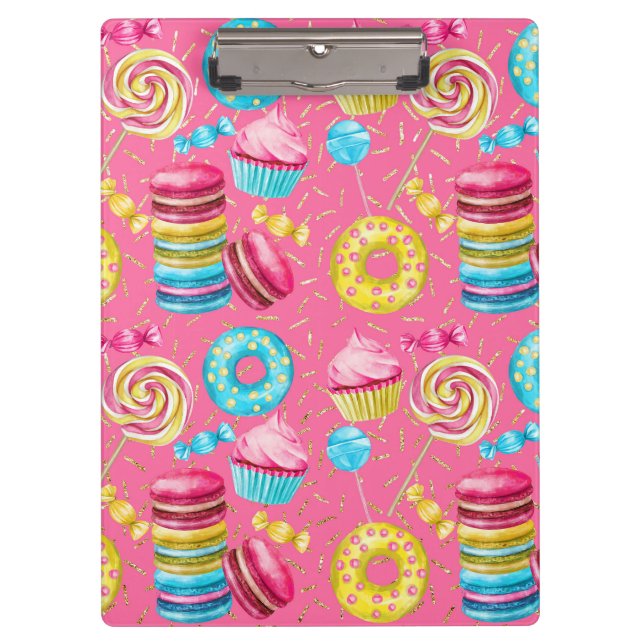 Carpeta De Pinza Cupcakes, Donuts y Candy Clipboard (Anverso)