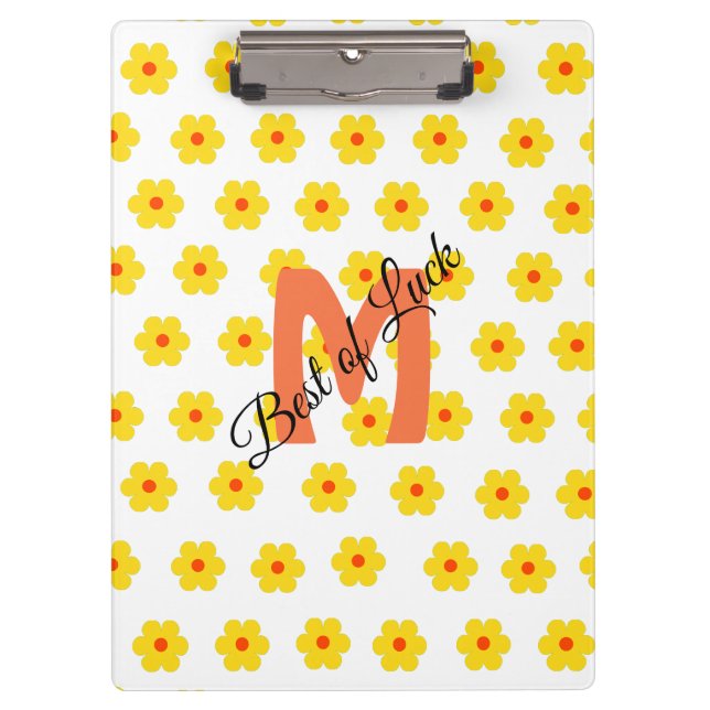 Carpeta De Pinza Cure moderno retro daisies floral personalizado (Anverso)