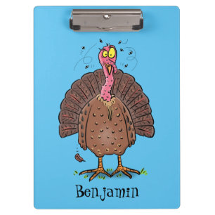 Carpeta De Pinza Curioso pavo de corral marrón con personalizado de