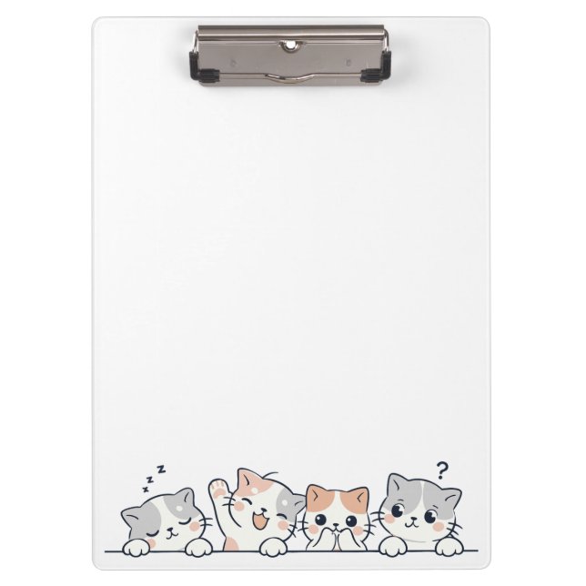 Carpeta De Pinza Curious Paws - Cute Cats Friends Peeking (Anverso)
