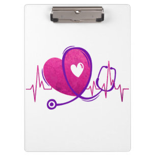 Carpeta De Pinza Curva del Corazón con Estetoscopio Médico 2
