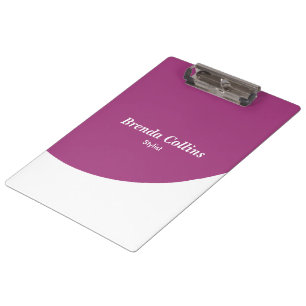 Carpeta De Pinza Curva púrpura y blanco