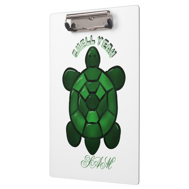 Carpeta De Pinza Custom and personalized Cute Turtle  (Izquierda)